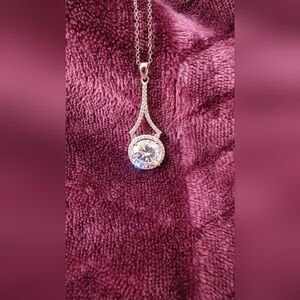 Elegant Sterling Silver Pendant Necklace And Matching Earrings